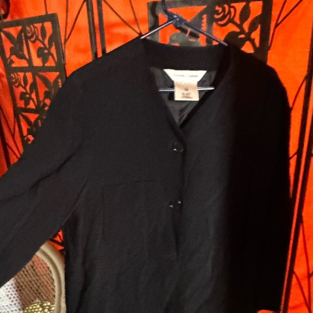 Casual Corner Black Button-Front Jacket